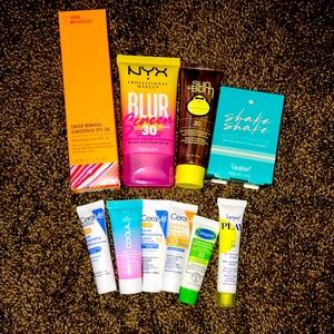 Sunscreen bundle 10 items total / 6 sample sized see pics all bnib